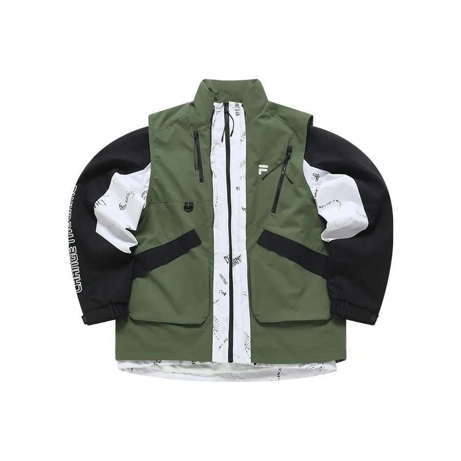 FILA FUSION Jacket Men's Two Piece Set Cool Ye Green