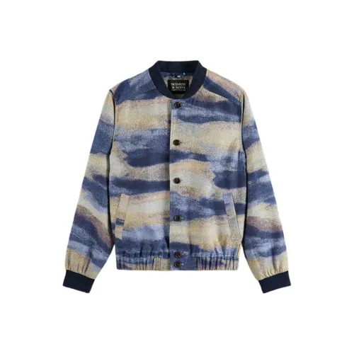Scotch&Soda Мужские Куртки с Ворсистым Ландшафтом Синий