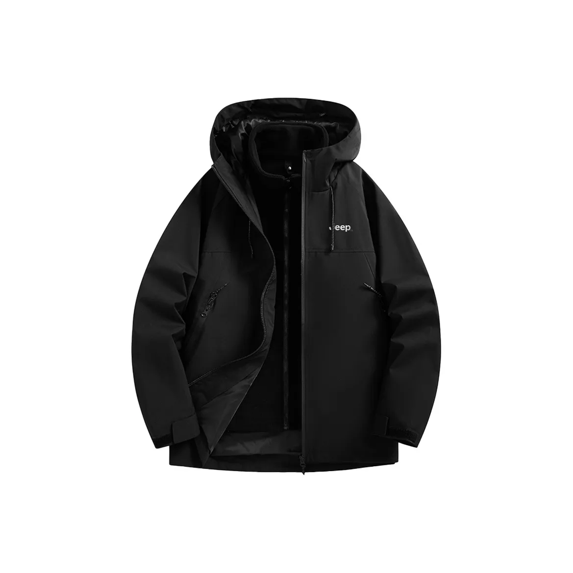 Jeep Black Knight Series Hiking Waterproof, Windproof, Abrasion Resistant, Thermal Windbreaker Jacket Unisex