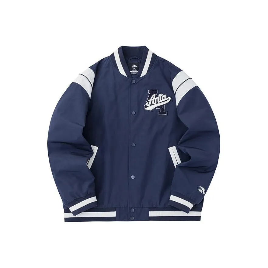 Anta Life Collection Baseball Jacket Unisex Deep Navy Blue