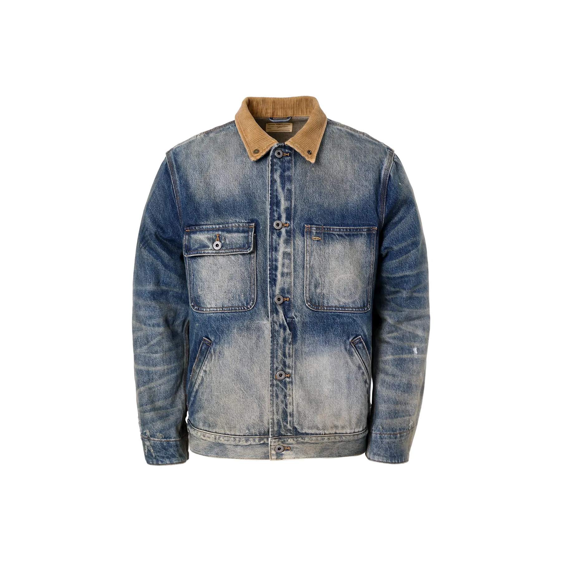 SHINIANFUGONG Джинсовая куртка мужская винтажный синий