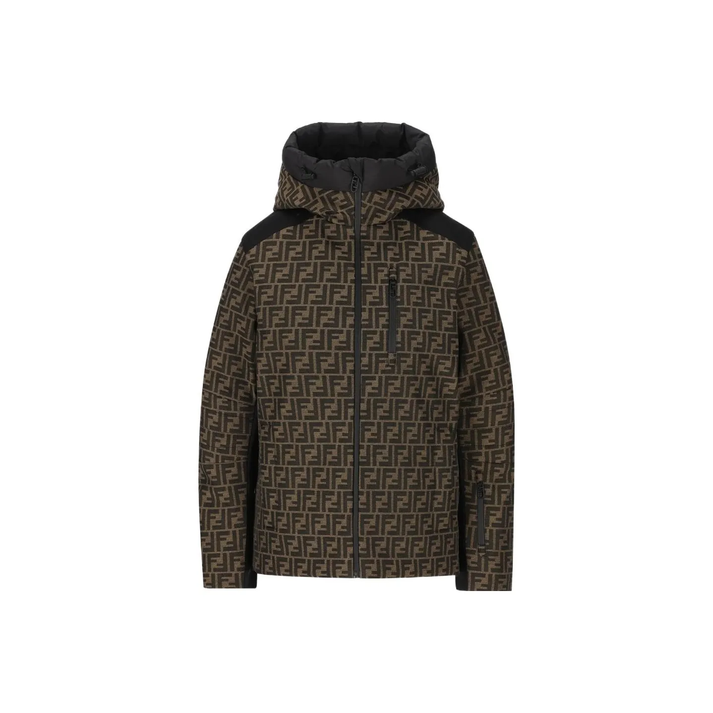 FENDI Ff Motif Zip Up Hooded Jacket