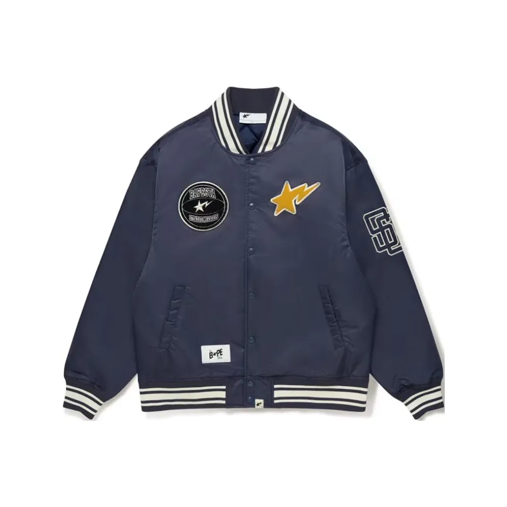 A BATHING APE ® X Stadium GOODS® 'Navy/Ivory' Varsity Jacket