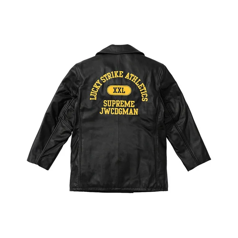 Supreme Junya Watanabe Cdg Man Schott Leather Peacoat