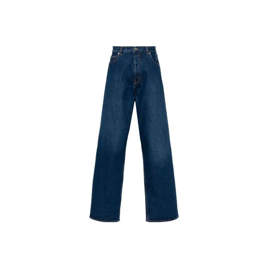 OFF WHITE Logo Patch Wide Leg Jeans
