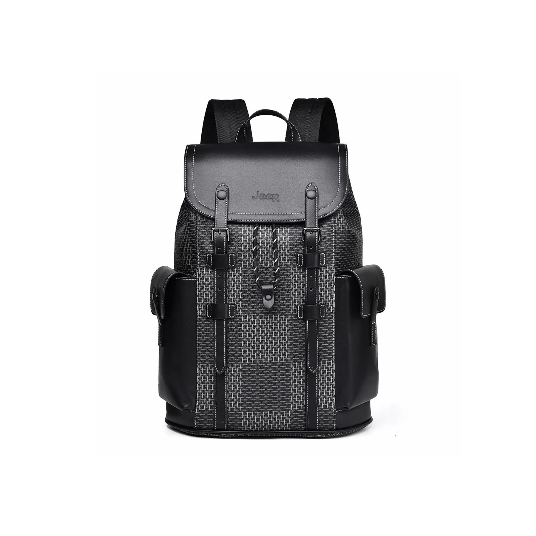 Jeep Рюкзак из синтетической кожи унисекс черный в клетку