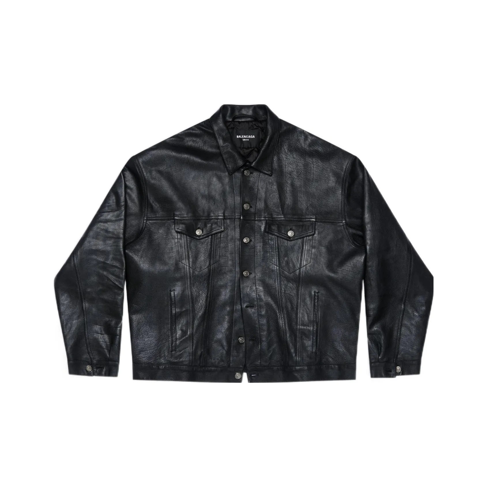 Balenciaga Mens Denim Style Leather Jacket