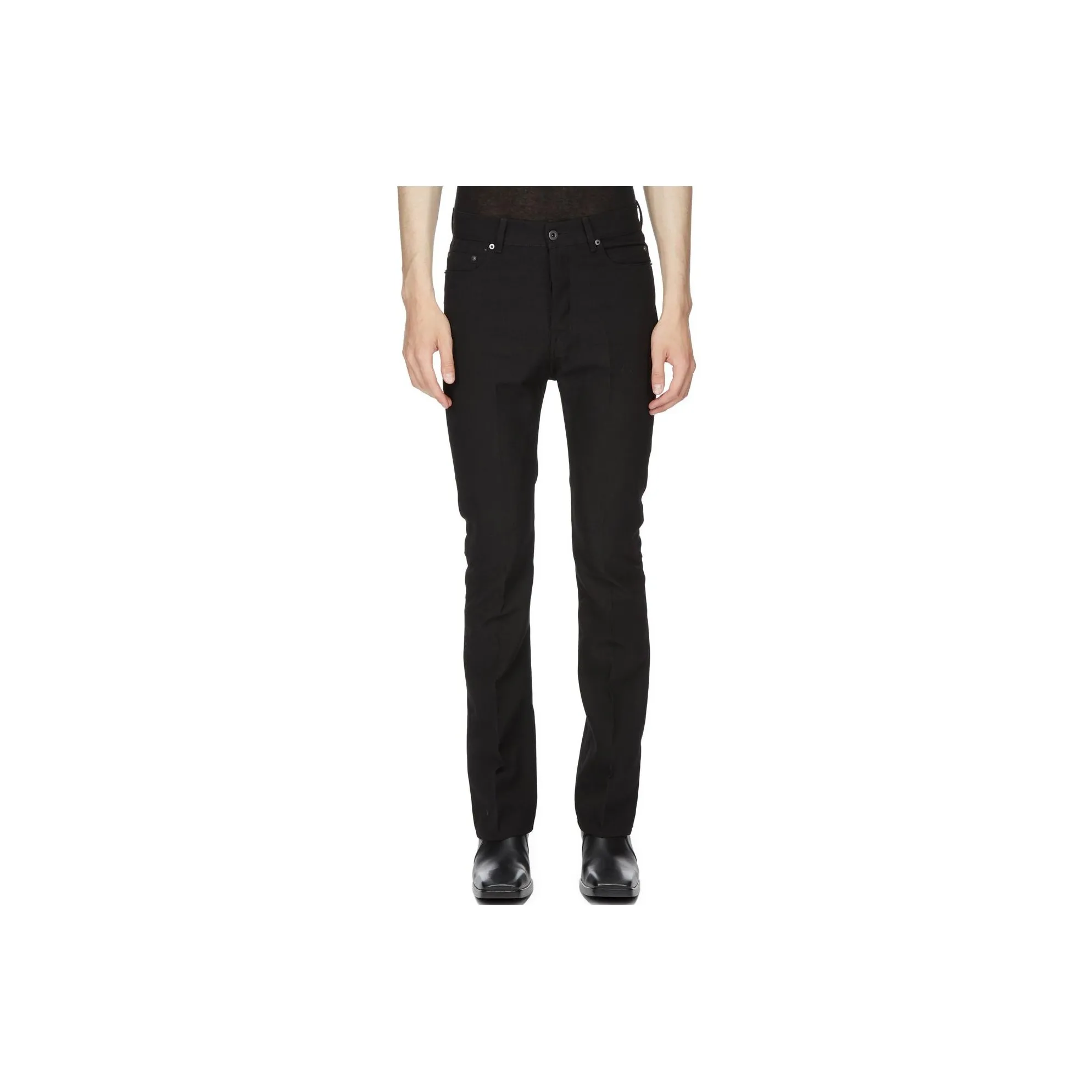 RICK OWENS Mid Rise Straight Leg Jim Cut Pants