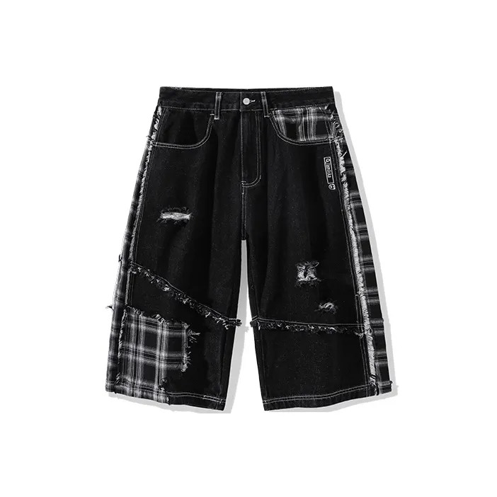 LAMLICKA Ripped Pants Jeans Unisex Black