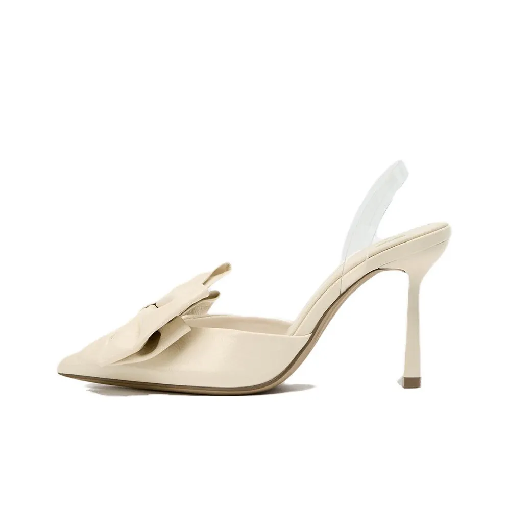 ZARA Высокие каблуки Белый Женские