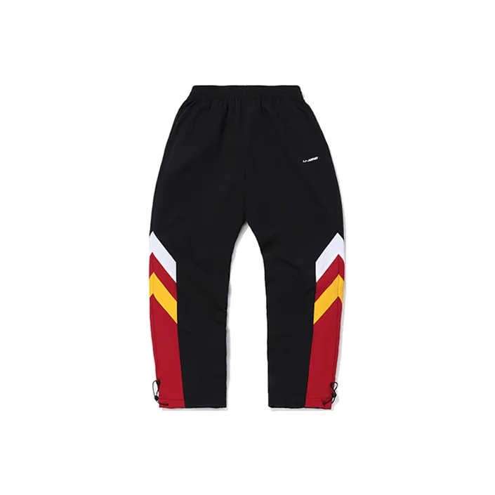 LINING Knitted Sweatpants Men's New Standard Black/Deep Mocha Red