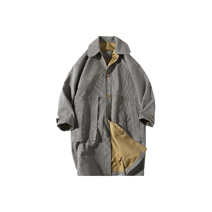 A SQUARE ROOT Trench Coat Unisex Khaki
