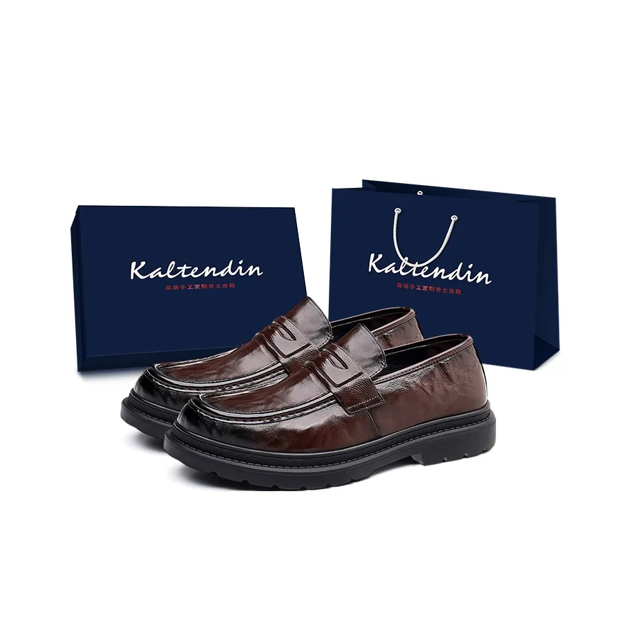 Kaltendin Повседневные кожаные туфли с низким верхом, коричневые, мужские