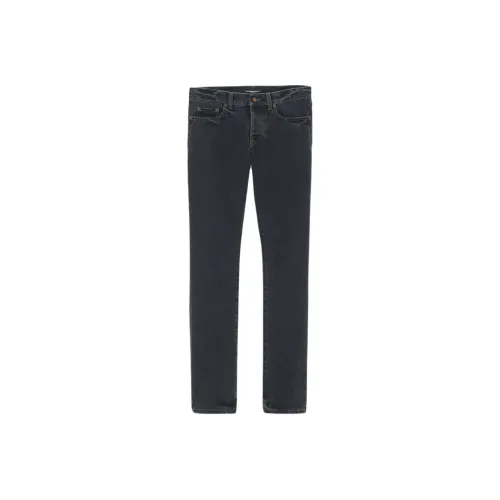 SAINT LAURENT Мужские джинсы темно-синего цвета