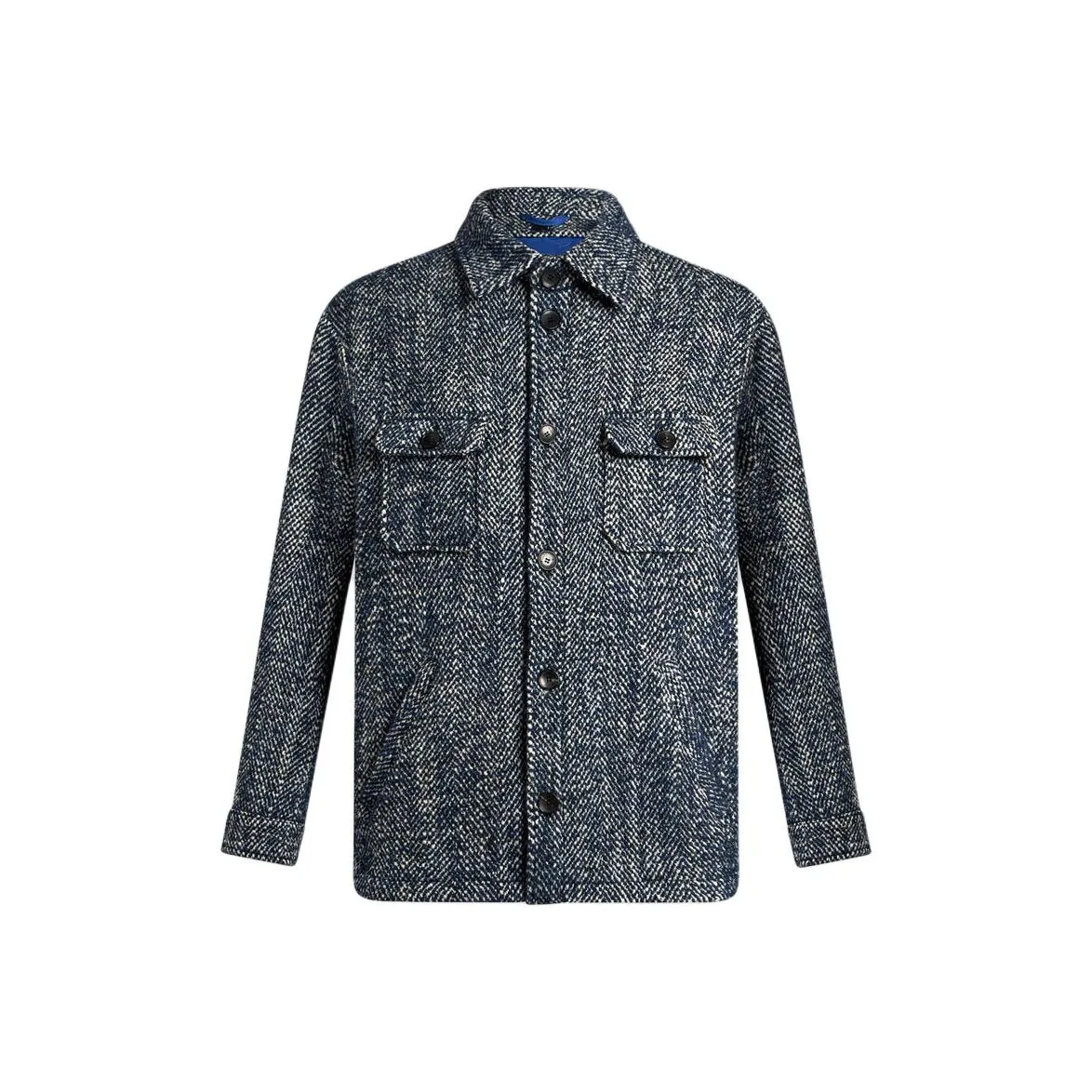 ETRO Herringbone Pattern Buttoned Shirt Jacket