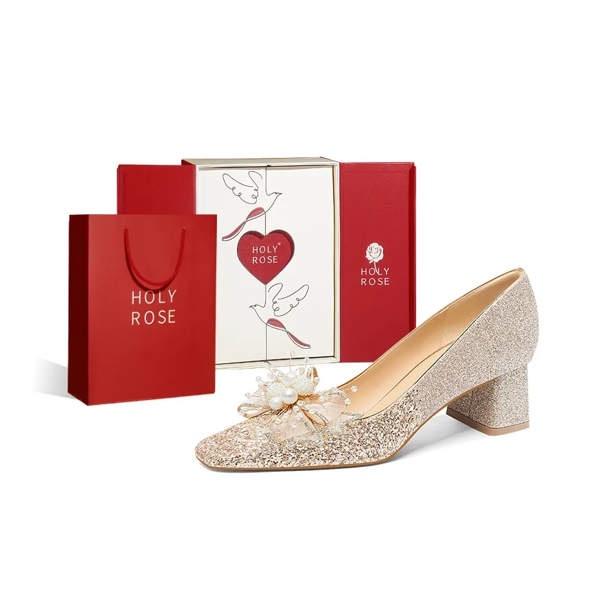 Holy Rose Грубый каблук Высокие каблуки Женские Золотой