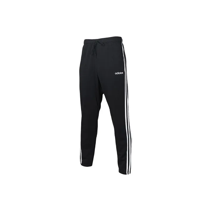 Adidas Essentials 3 Stripes Вязаные Тренировочные Штаны Мужские Черные