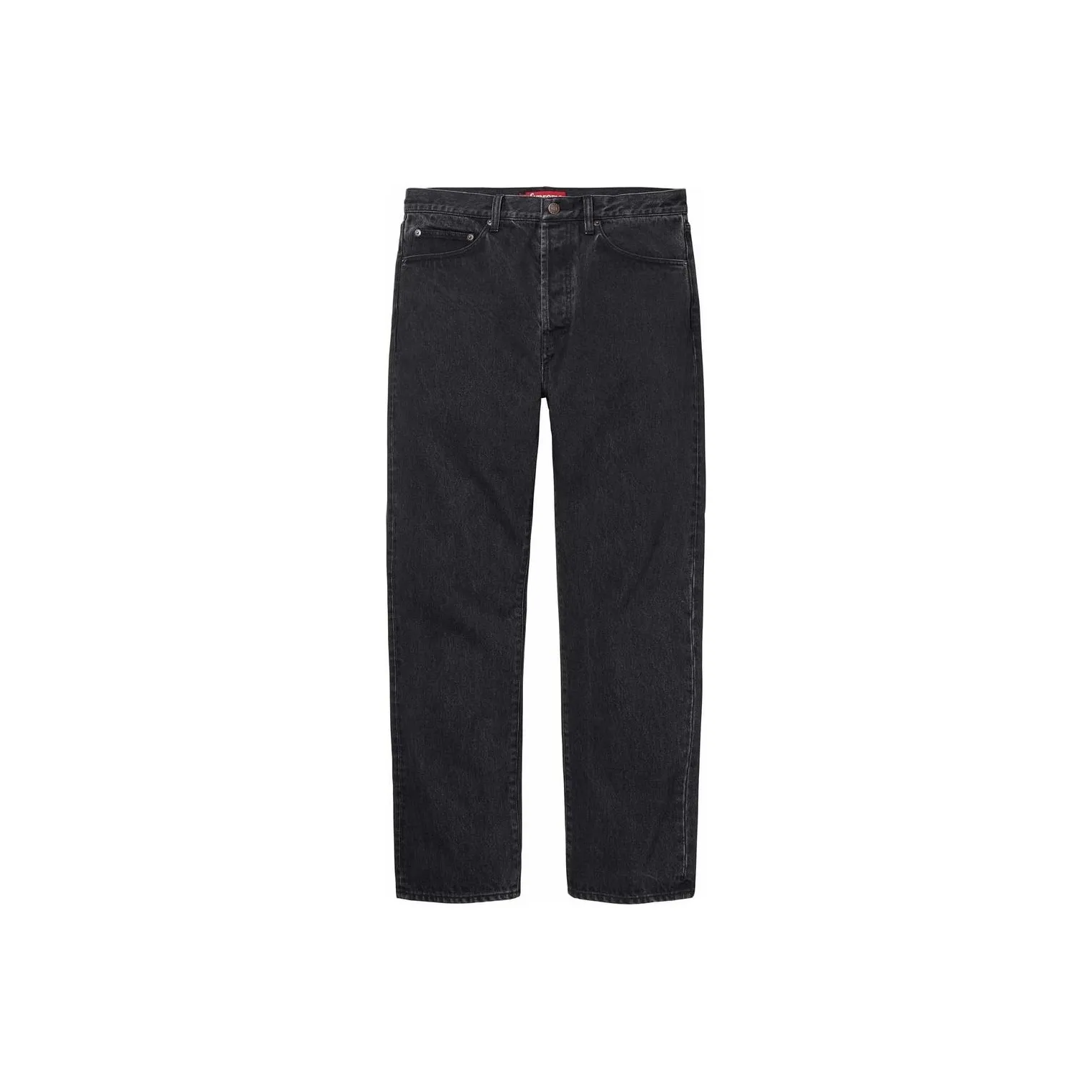Supreme SS24 WEEK1 Камень Промытый черный Тонкий Джинсы Мужские Промытый черный