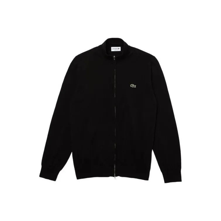 LACOSTE Logo patch Zip up Cardigan