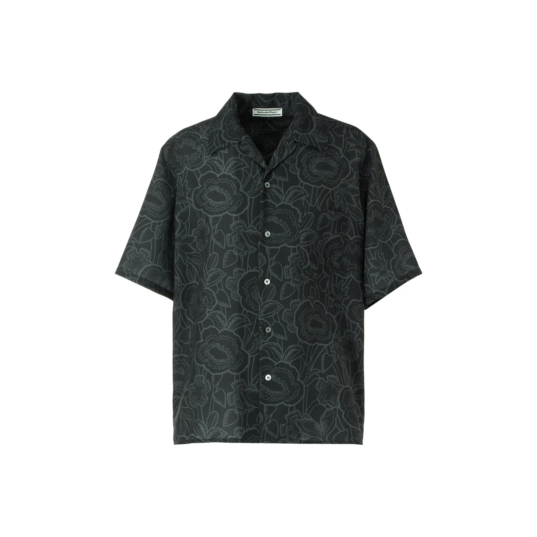 Onitsuka Tiger Printed Рубашка Мужская Черная Экрю