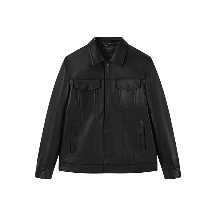 PEACEBIRD MEN Кожа Куртка Унисекс Черный