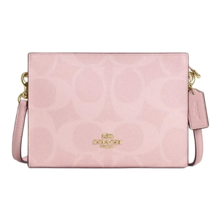 COACH Coated Canvas Shoulder Bag Trumpets Women's Pink