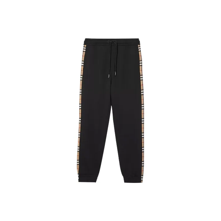 Burberry Vintage Check Panel Cotton Sweatpants