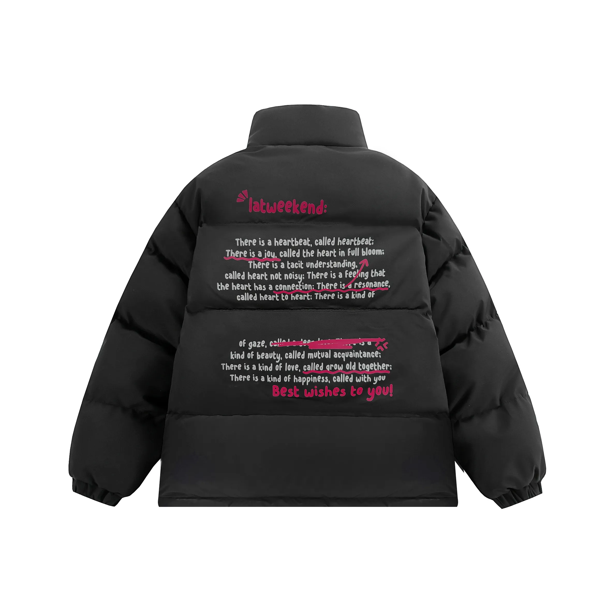LA'T.WEEKEND Хлопковый пуховик Унисекс Черный