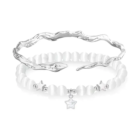 GLOIRE Стекло Кошачий глаз Нефритовые браслеты Женские