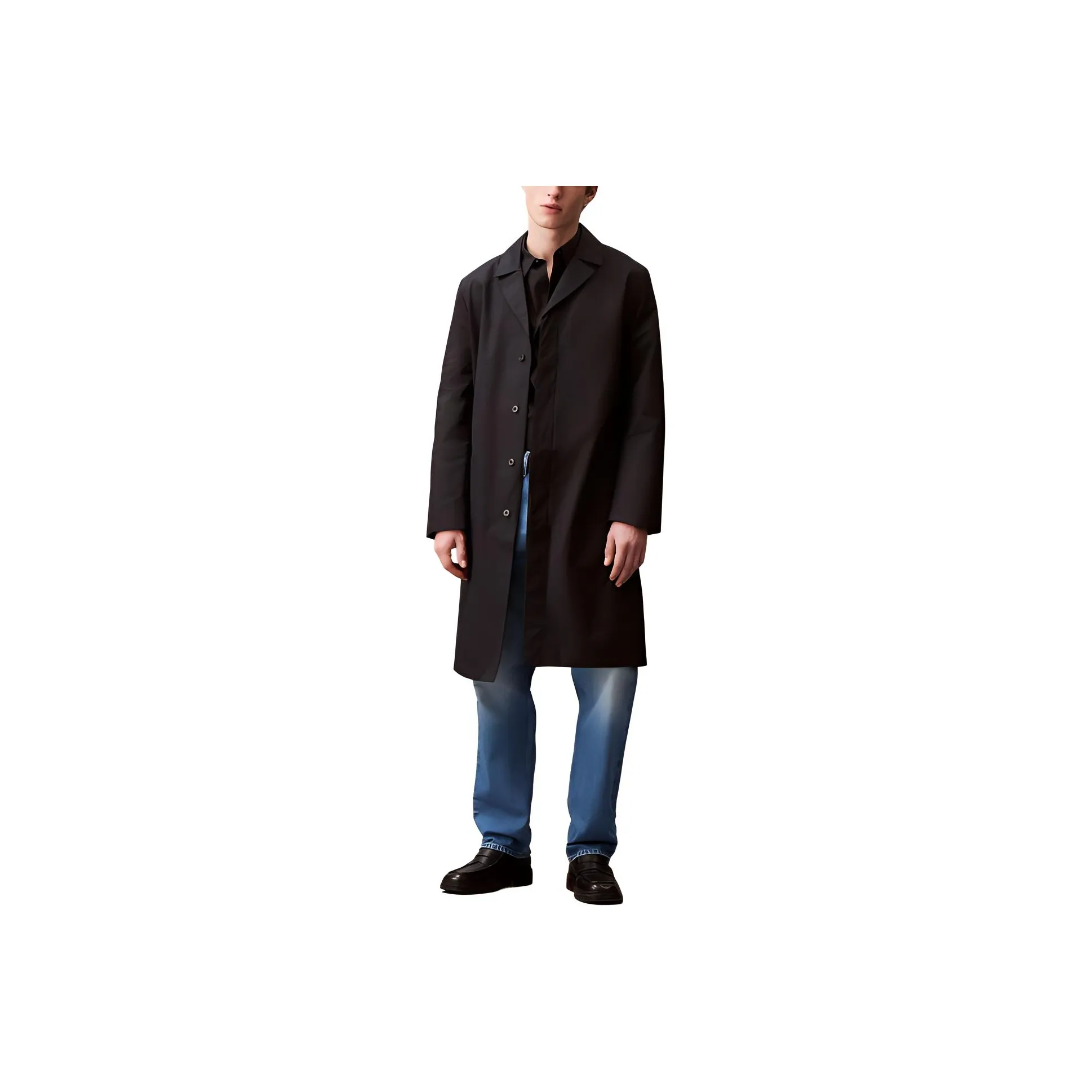 CALVIN KLEIN Trench Coat Men's Black