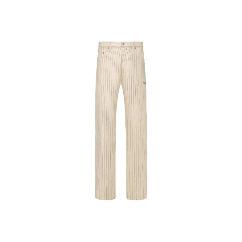 DIOR Striped Straight Leg Jeans