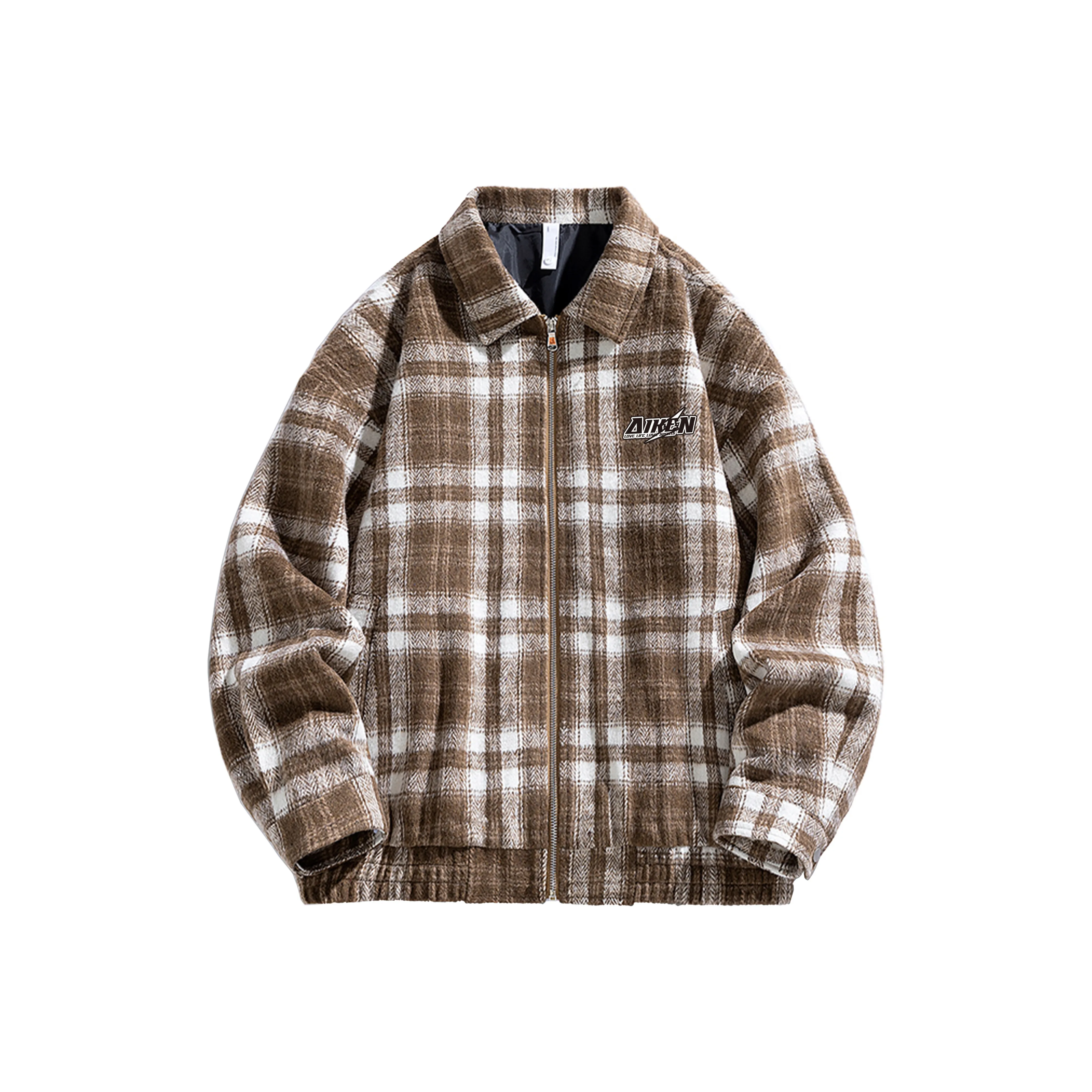 AKIN Jackets Coats Unisex Brown Plaid