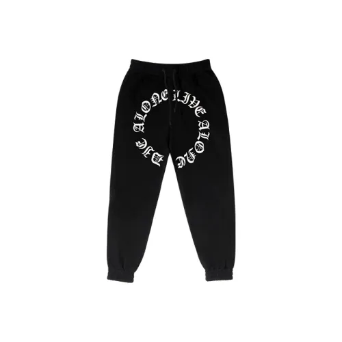 VLONE Gothic Alphabet Series Черные Унисекс Вязаные Тренировочные Брюки