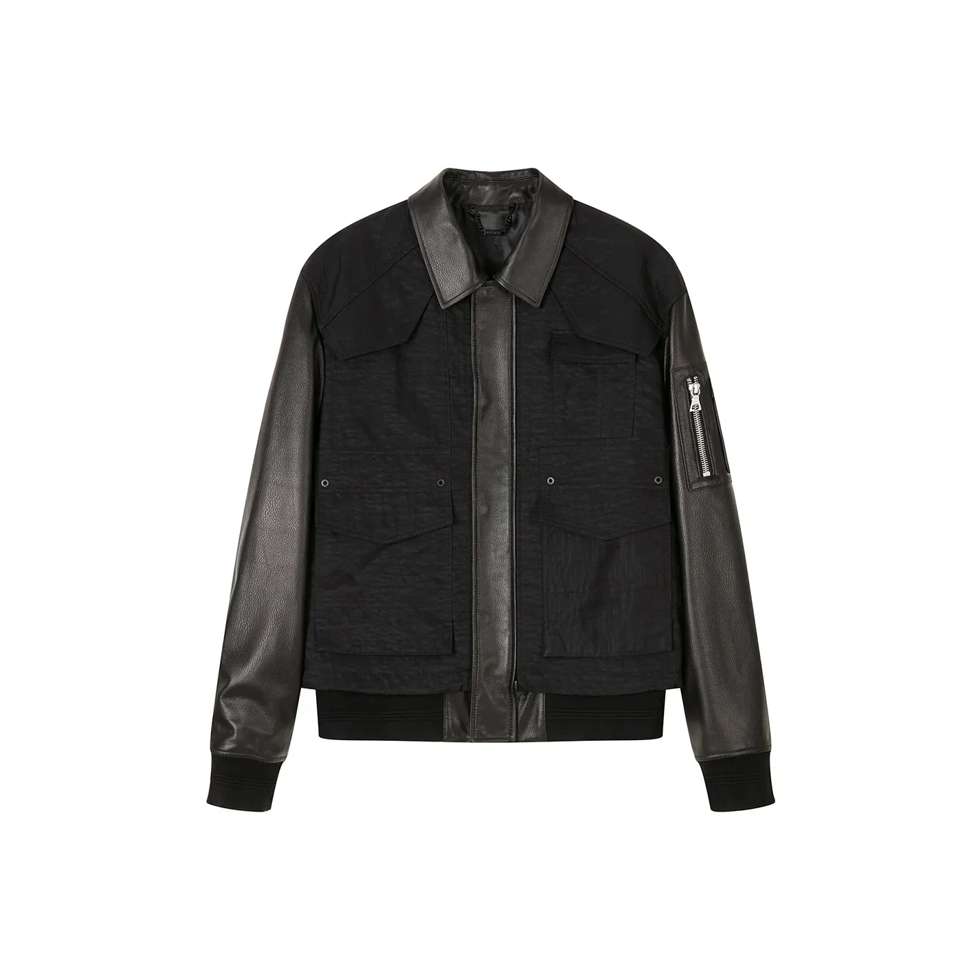 DAVID NAMAN Leather Jackets Men's Black