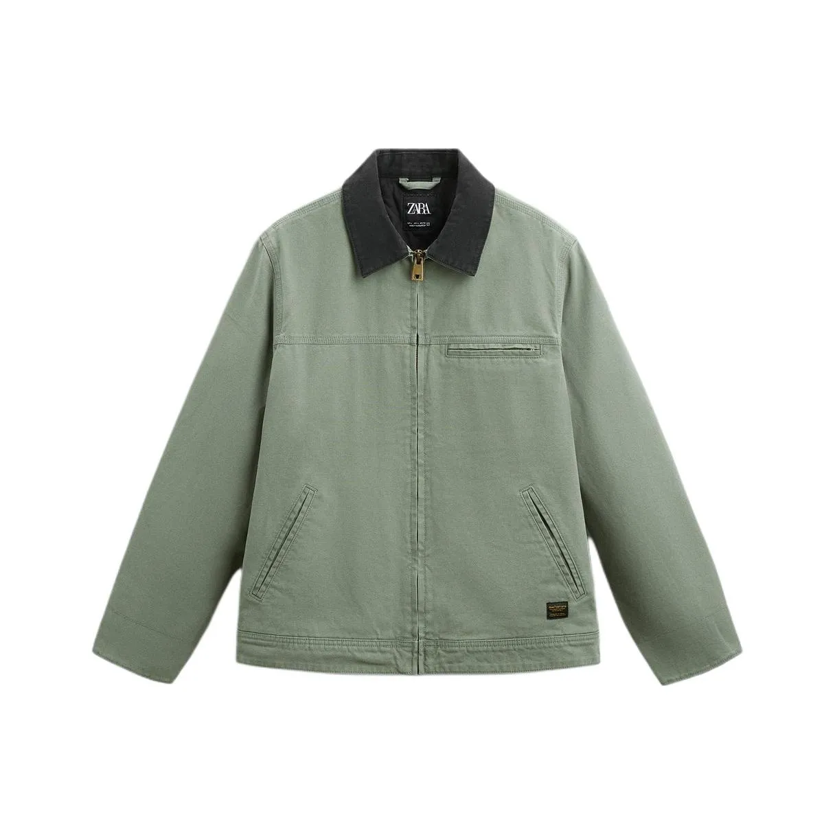 ZARA Puffer Jacket Men's Light Green