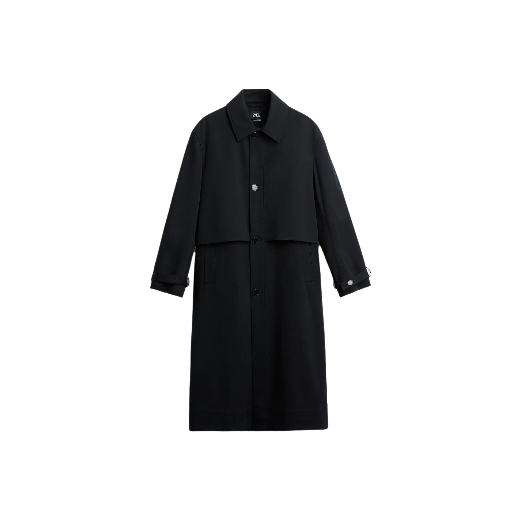 ZARA Trench Coats Men's Blue