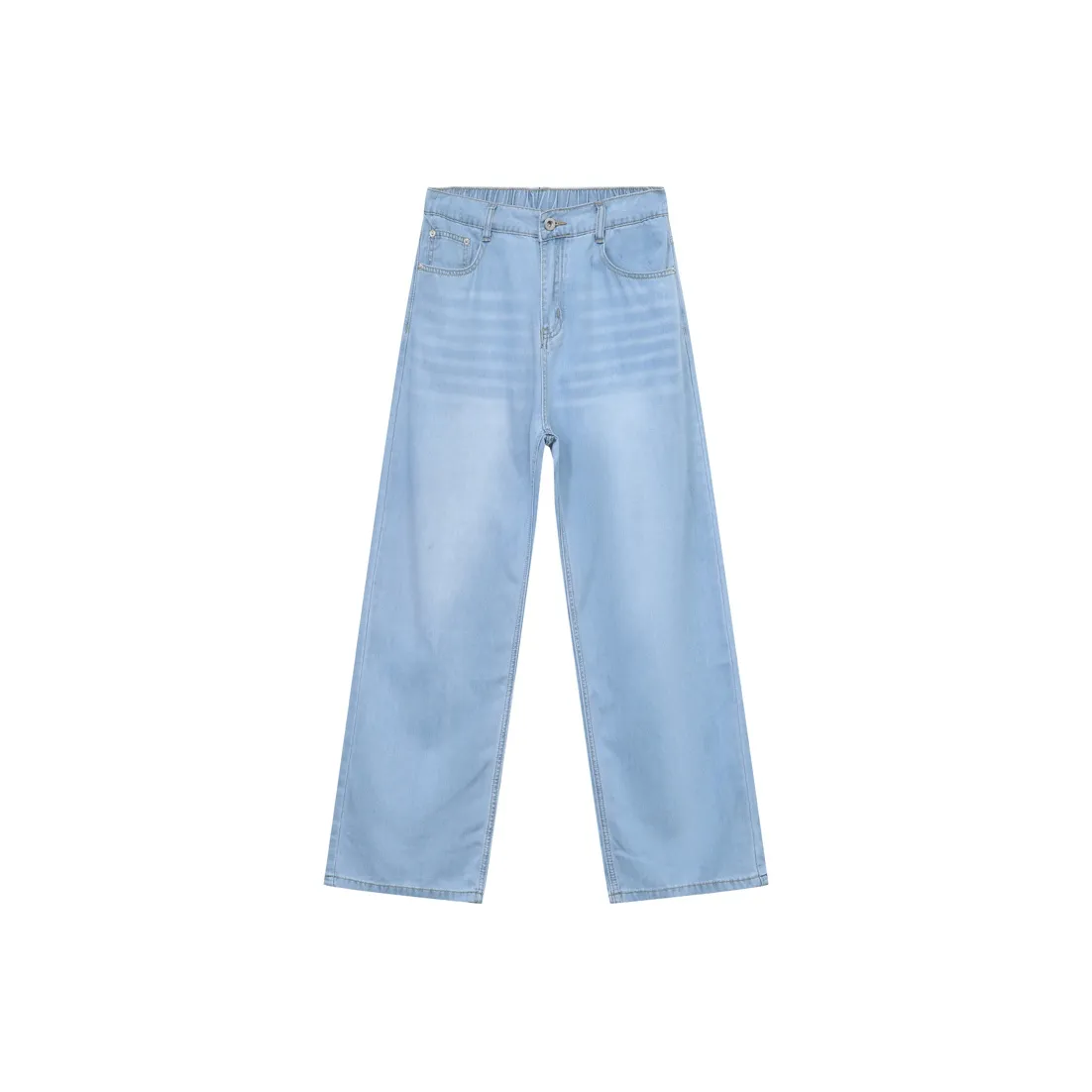 Voguo Relay Jeans Loose Fit Straight Fit Floor Length Wide Leg Pants Unisex Light Blue