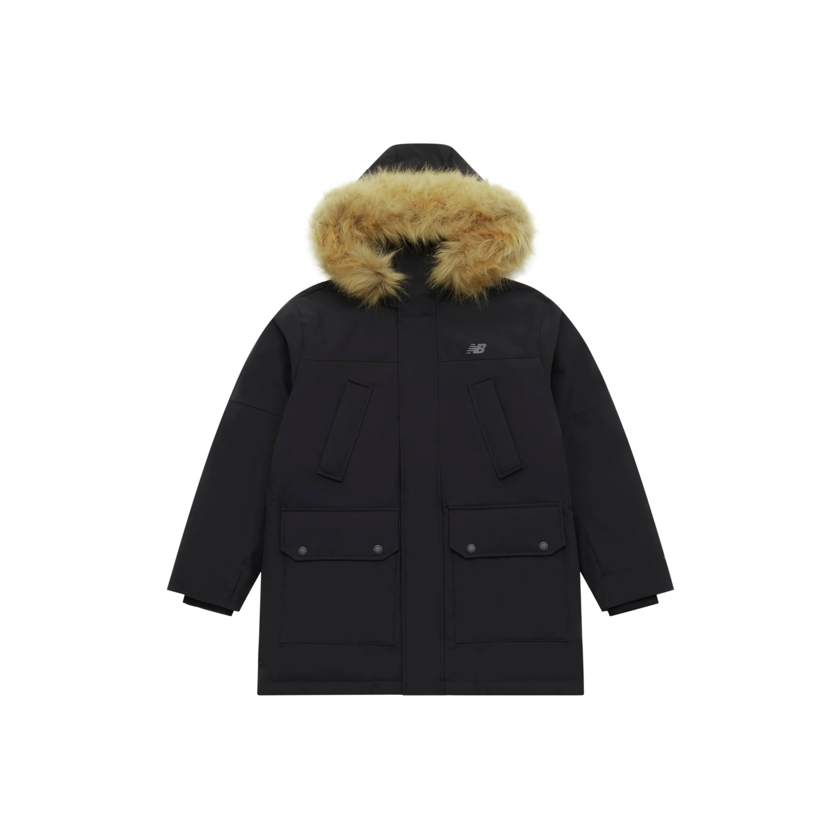 New Balance Classic Sports MID Длина Parka с капюшоном утиный пух куртка мужская черная