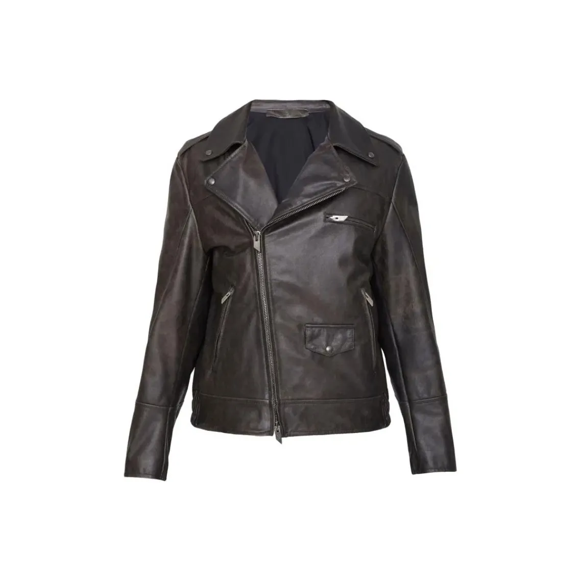 SALVATORE SANTORO Leather Jacket Men's Black