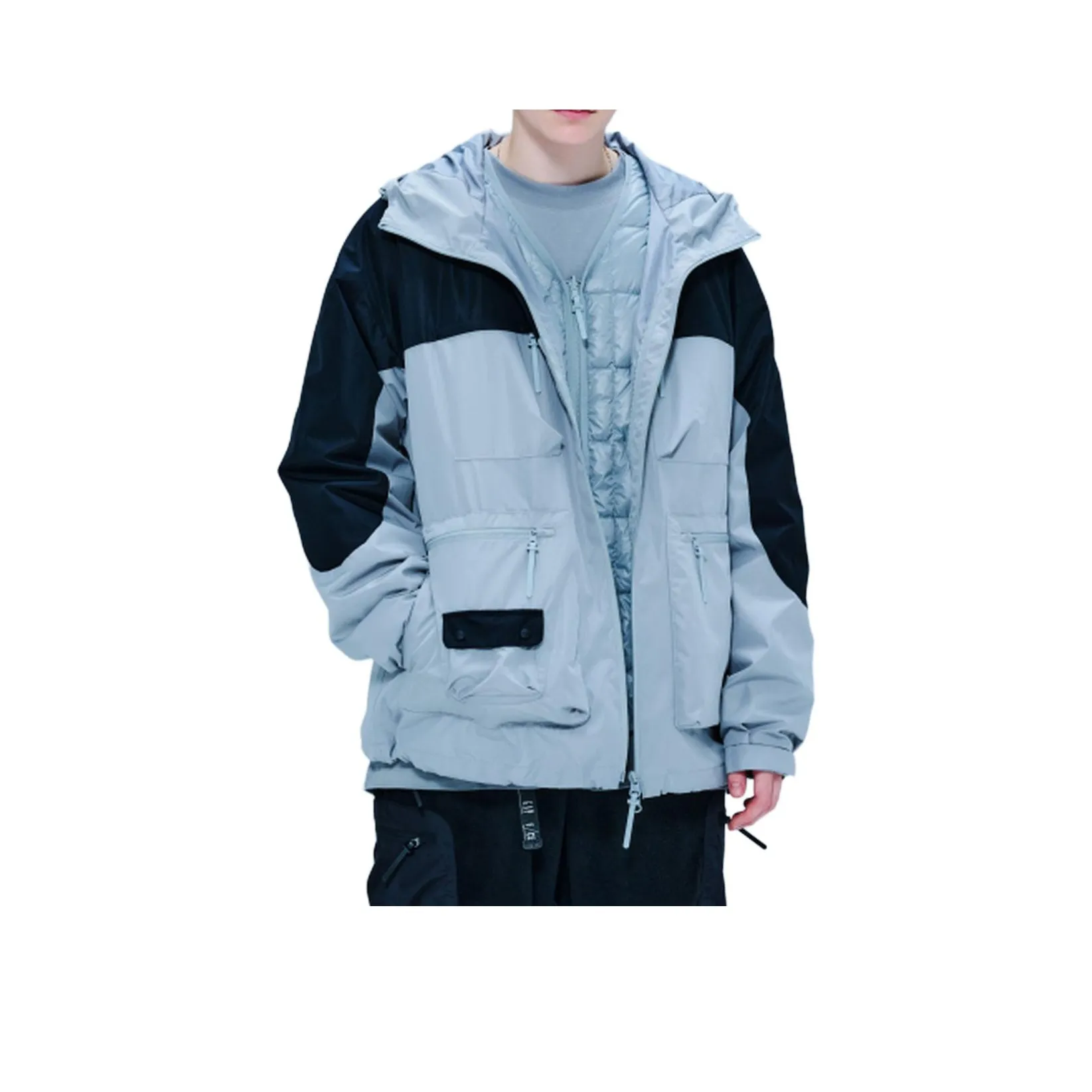 GAP совместный бренд Осенне-зимний пуховик с капюшоном куртка унисекс серый