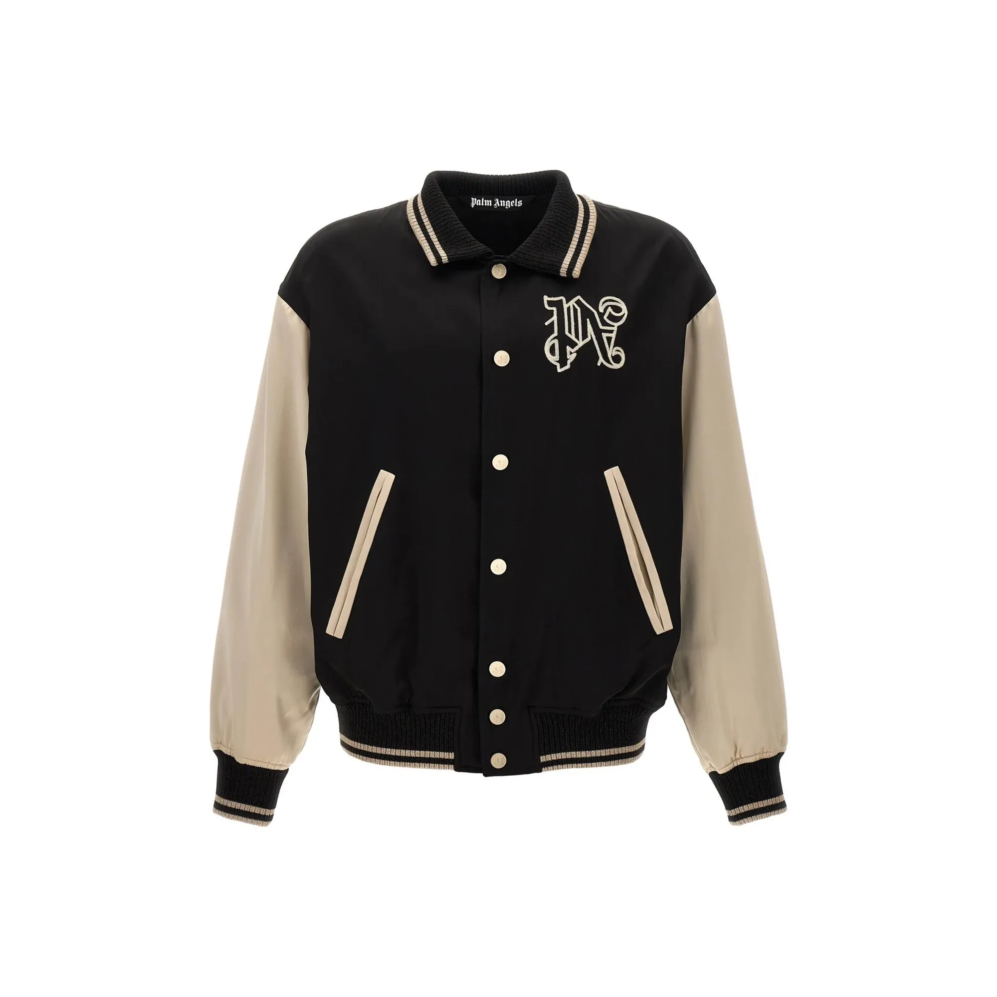 PALM ANGELS Buttoned Long Sleeved Bomber Jacket