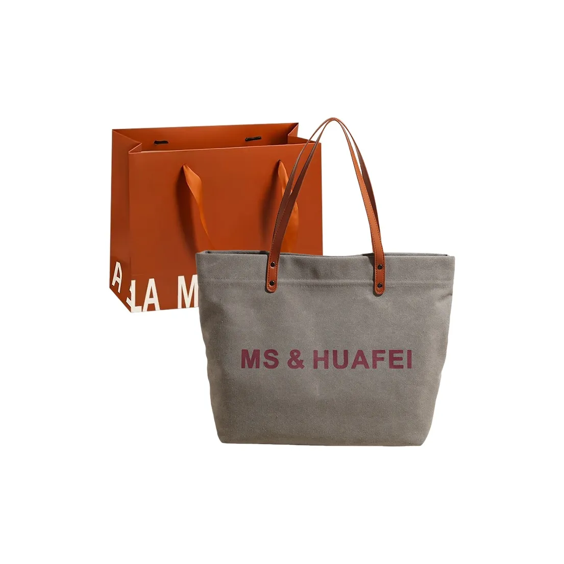 OSOCE Canvas Bag Tote Bag Shopping Bag Shoulder Bag Women's Gray Brown OSOCE Холщовая сумка Сумка-тоут Сумка для покупок Сумка через плечо Женская Серый Коричневый