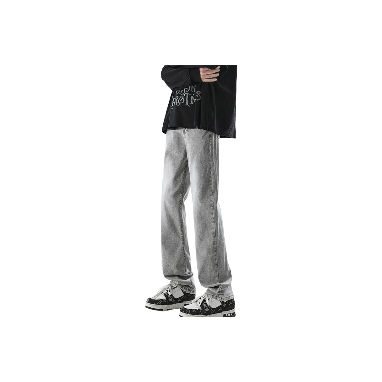Jeans Double Button Flare a vita media