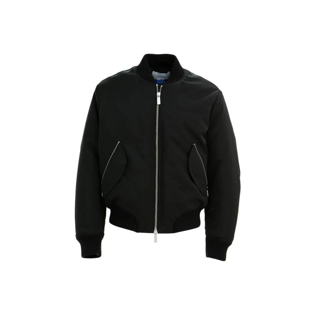 OFF WHITE Logo embroidered Padded Bomber Jacket