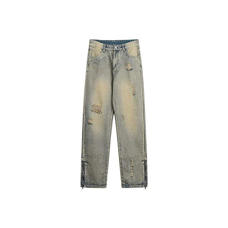 MEIPIN TANG Jeans Unisex Yellow Mud back