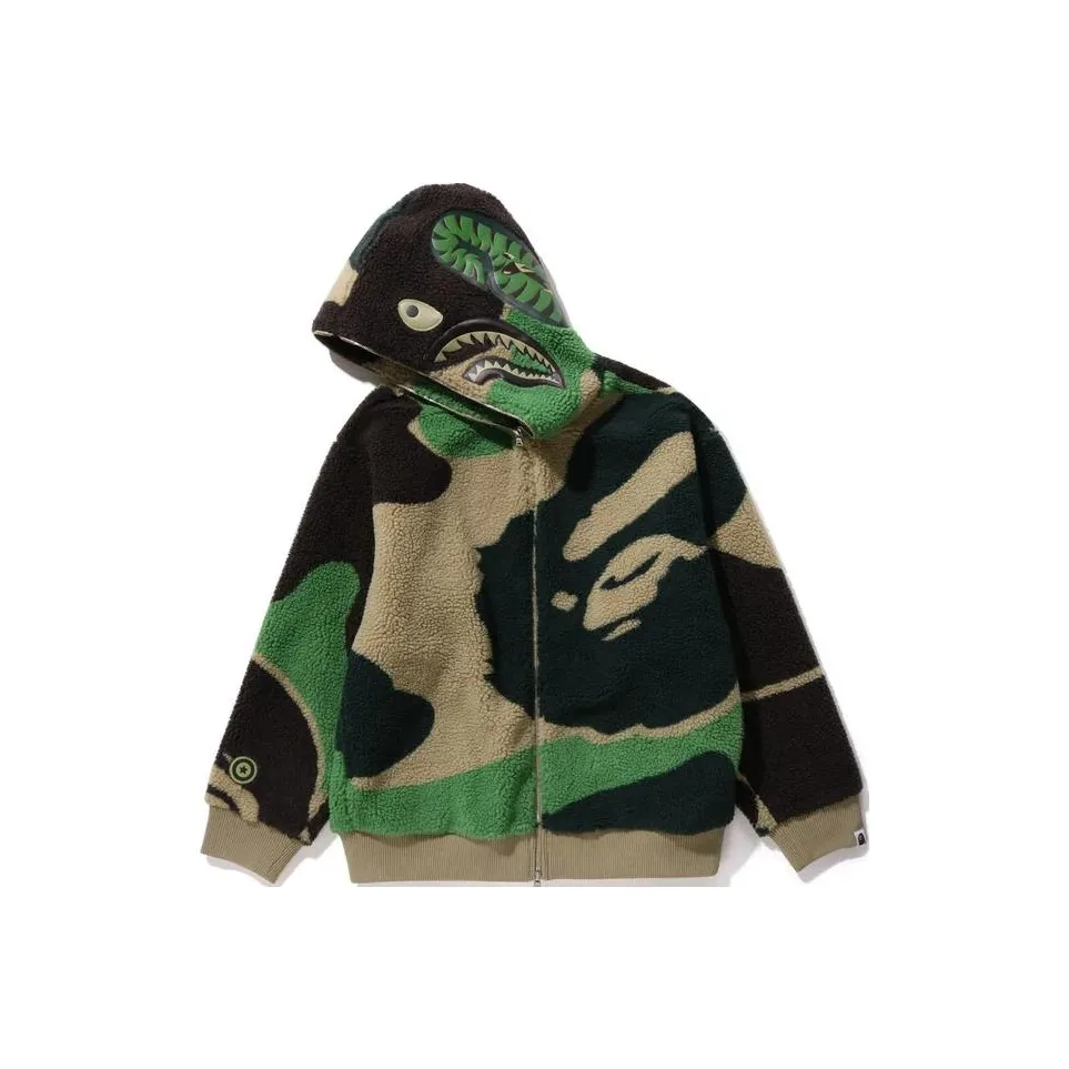 Bape Mega Abc Camo Shark Boa Hoodie Jacket