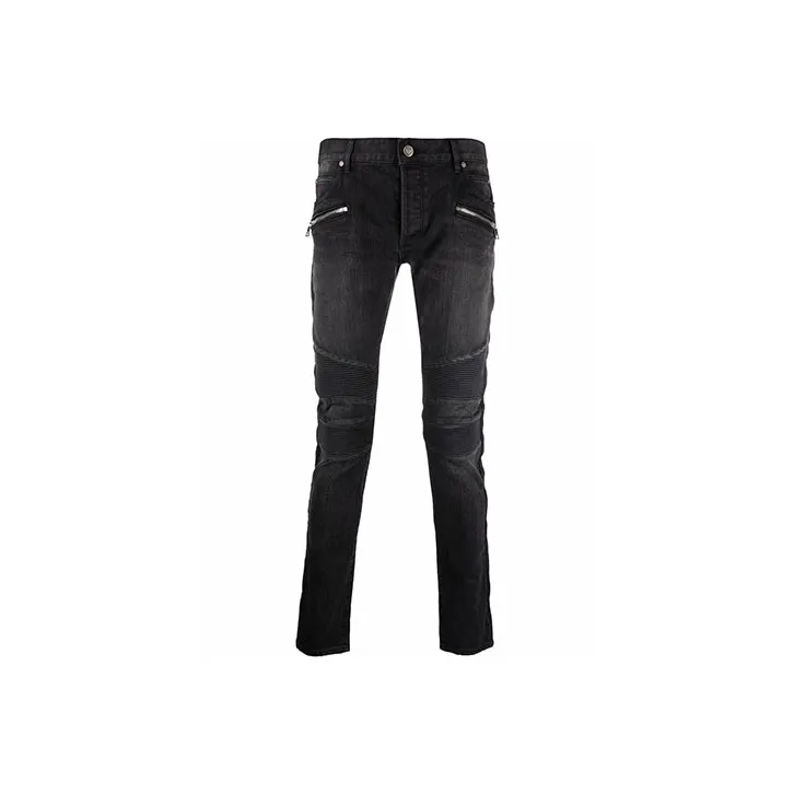 BALMAIN Ribbed Panels Slim fit Jeans