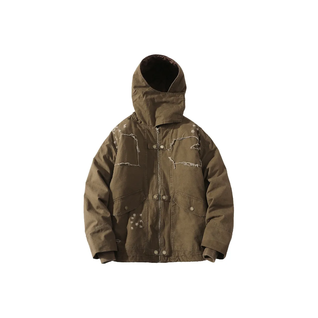 A SQUARE ROOT Хлопковый пуховик Куртка Унисекс Темно-коричневый