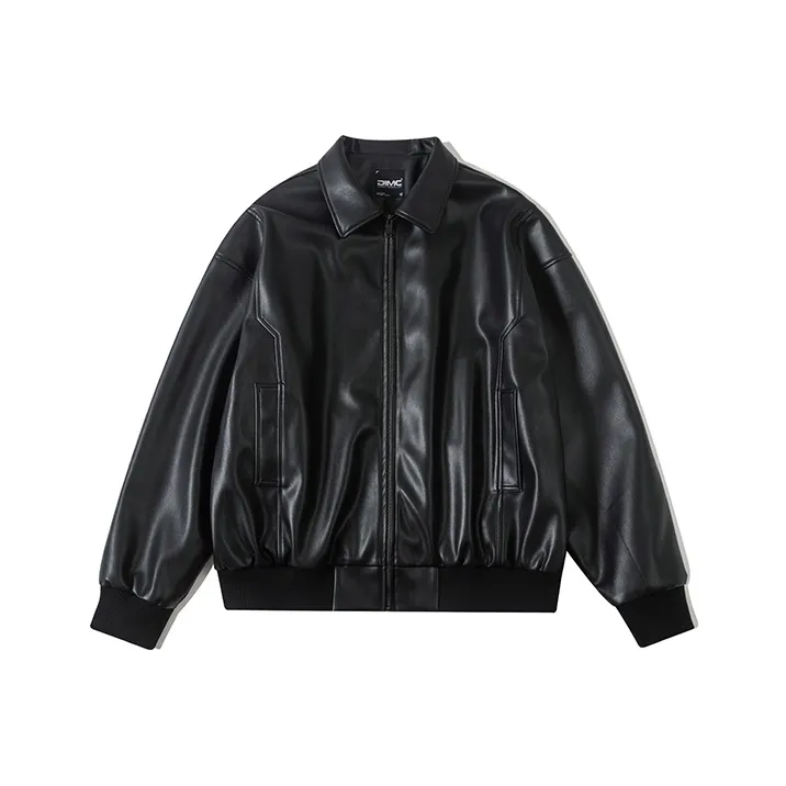 DIMC Черная унисекс кожаная куртка