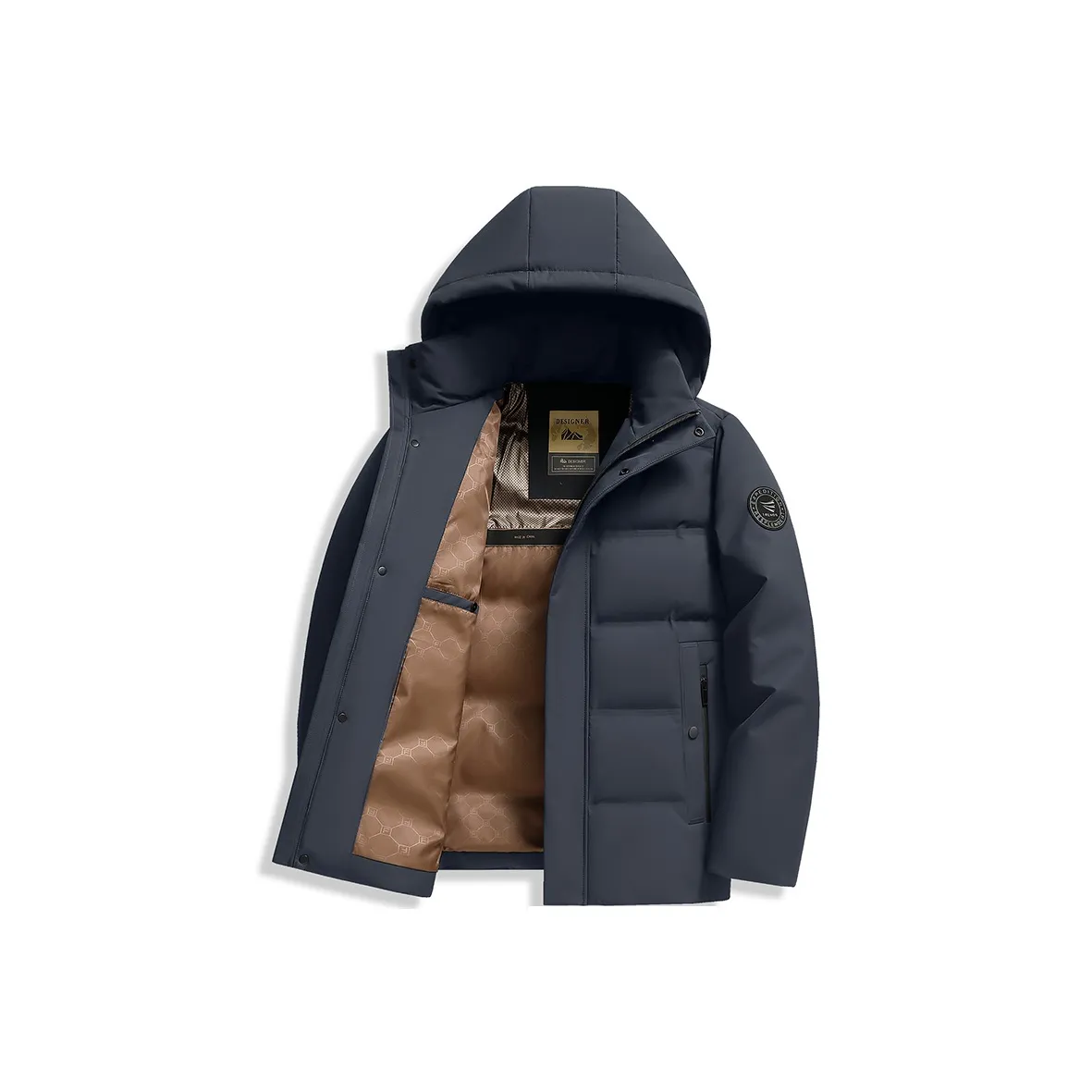 Yalu 1972 Однотонный Укороченный 90 Пуховые куртки Заполненный Пуховик Мужской